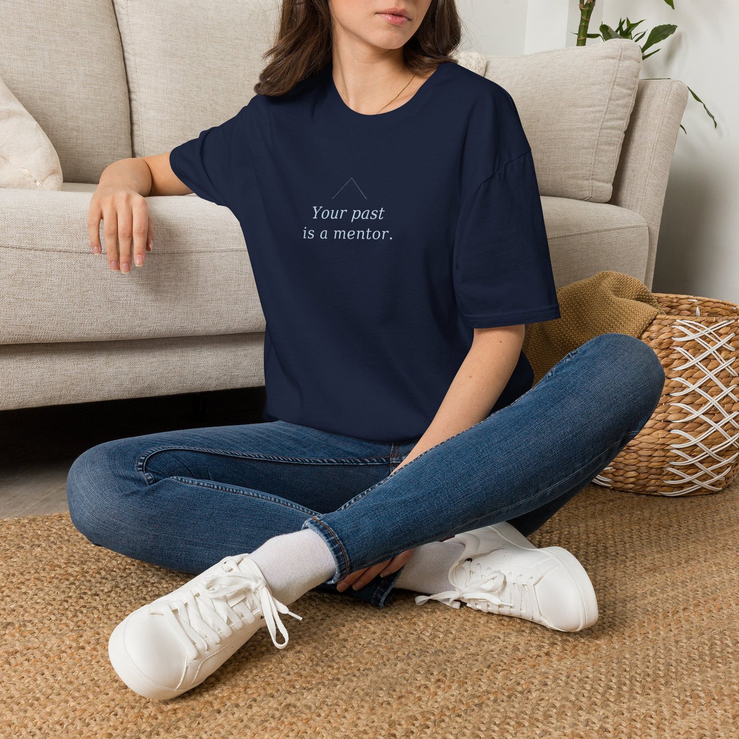 T-Shirt — "Your Past Is a Mentor" Minimalist Inspirational Tee