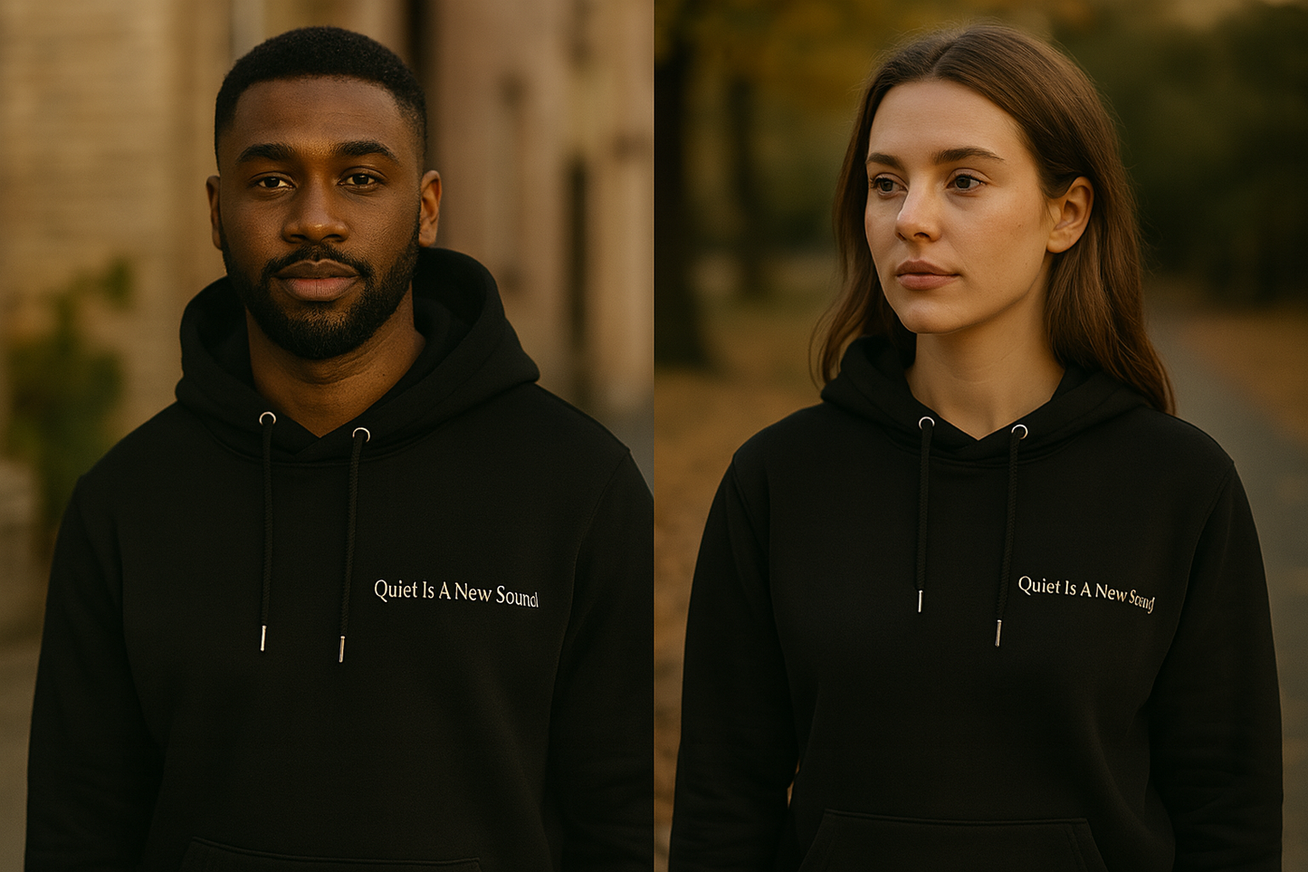 Quiet Is A New Sound – Minimal Hoodie (Black)